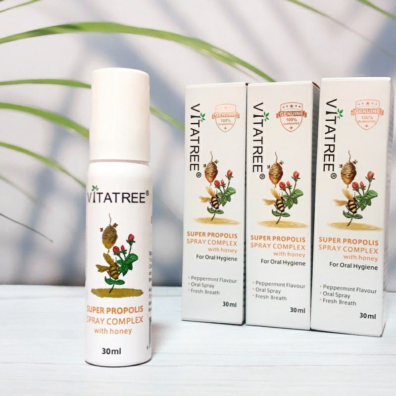 Xịt keo ong Vitatree 30ml Úc ⚡Xả lỗ⚡ Kháng khuẩn-Giảm ho đau rát họng