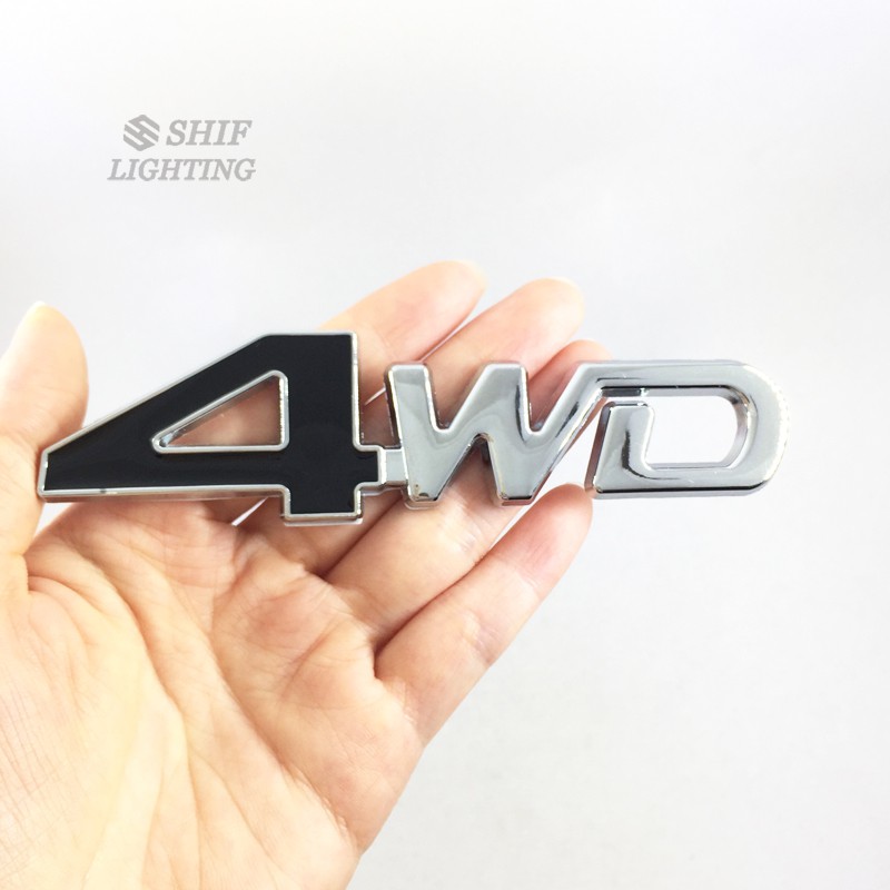 Logo 4WD bằng kim loại dán trang trí xe hơi