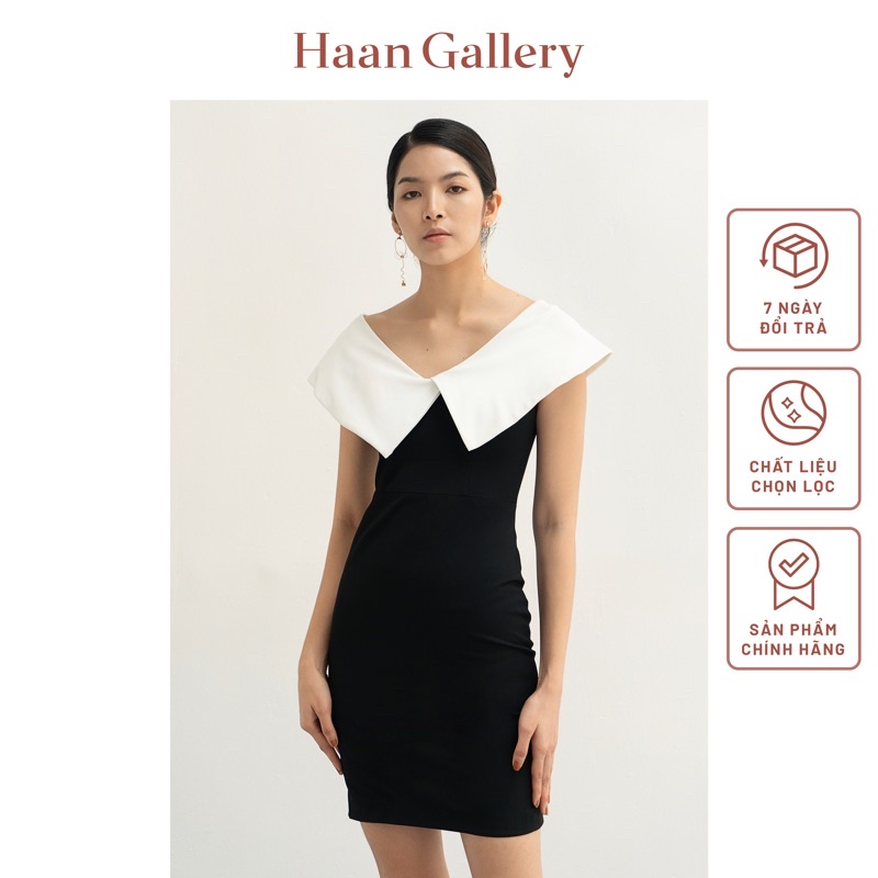 Váy Iris Black Dress HAAN GALLERY ôm body trễ vai quyến rũ