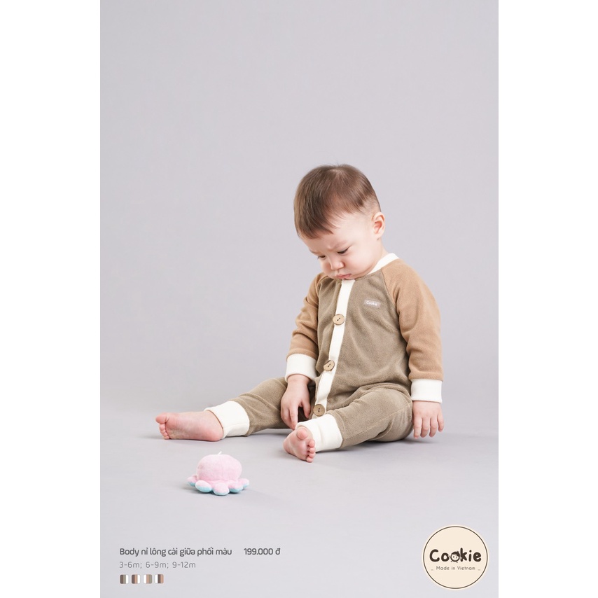 Body nỉ lông sơ sinh Cookie cho bé trai bé gái