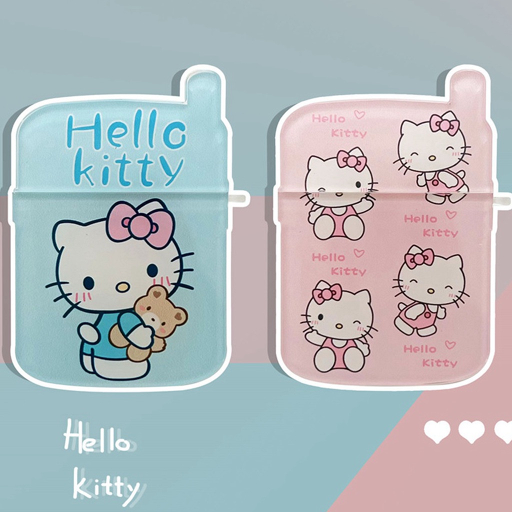 Vỏ Bảo Vệ Hộp Sạc Tai Nghe Airpods 1 2 3 Pro Bằng TPU Mềm Hình Mèo Hello Kitty Dễ Thương Chống Sốc Chống Va Đập