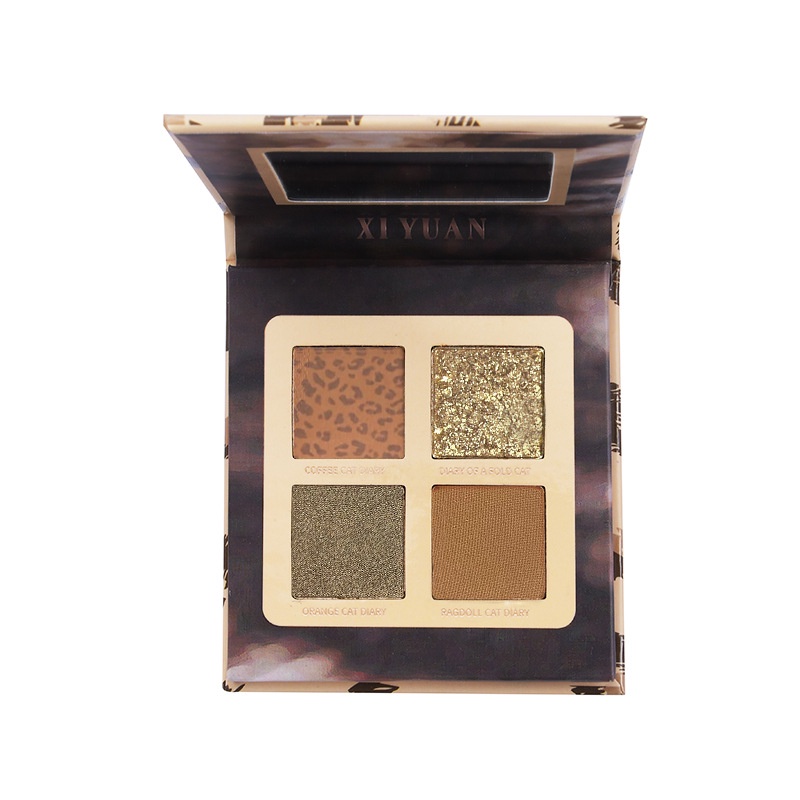 Bảng phấn mắt XIYUAN bốn màu lì và ánh ngọc trai kết hợp thời trang