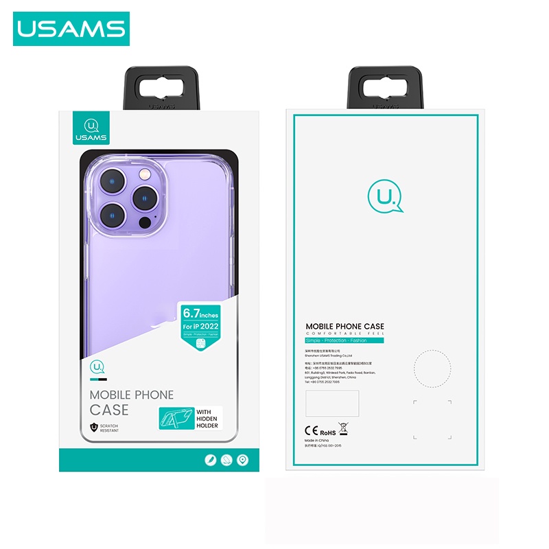 Usams Ốp Điện Thoại TPU Silicon Mềm Trong Suốt Có Thể Gập Lại Cho i14