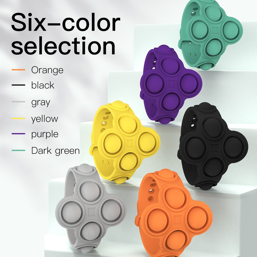 MYRON Soft Silicone Decompression Bracelet Band Toys Bubble Fidget Press Stress Relief/Multicolor