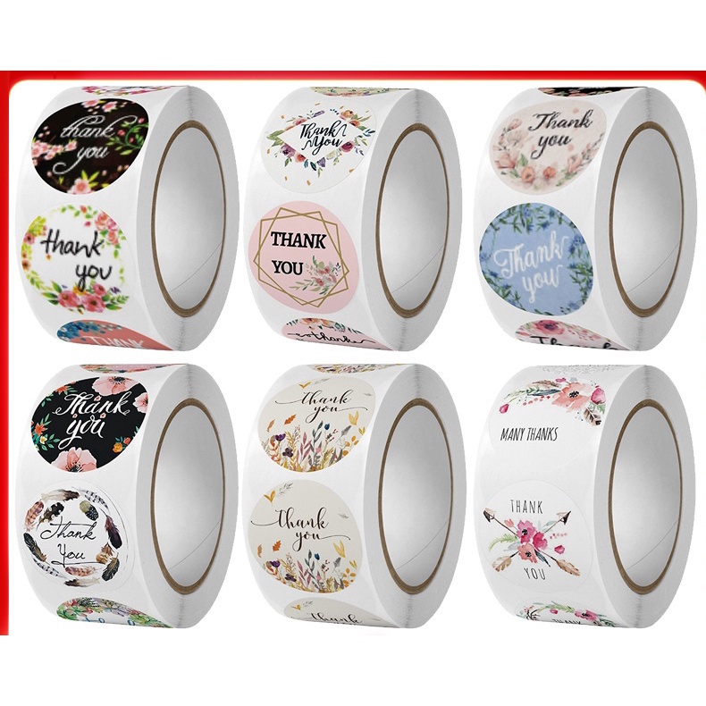 Cuộn 500 nhãn Sticker VPPT&amp;T Mẫu Cảm Ơn Mã ND - 3562