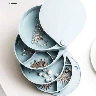 Hộp đựng trang sức mini thiết ké 4 tầng đóng mở dễ dàng xoay 360 độ, chất liệu nhựa cao cấp bền đẹp
