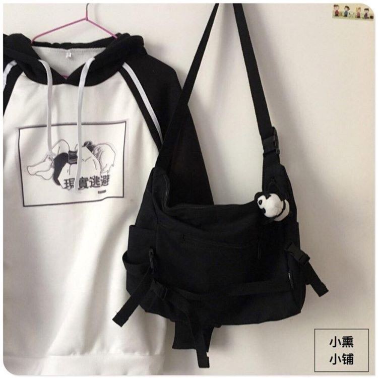 Túi đeo chéo vải canvas phong cách Hàn Quốc size lớn đi học đi chơi siêu hot | BigBuy360 - bigbuy360.vn