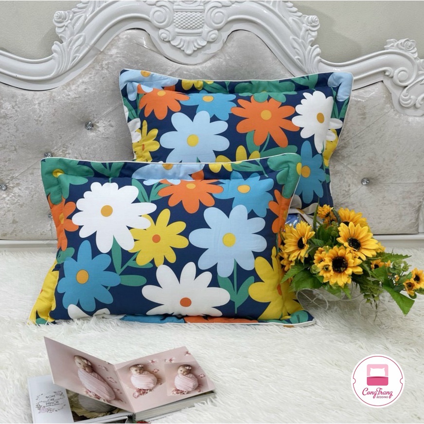 Đôi Vỏ Gối Đầu Cotton Hàn Quốc Loại Dày Đẹp Có Lót Bông - Kích Thước 45cm x 65cm | BigBuy360 - bigbuy360.vn