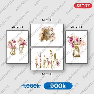 Set tranh nha khoa trang trí chủ đề nghệ thuật