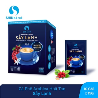 Shin cà phê - cà phê arabica hòa tan sấy lạnh 3 in 1 hộp 10 gói