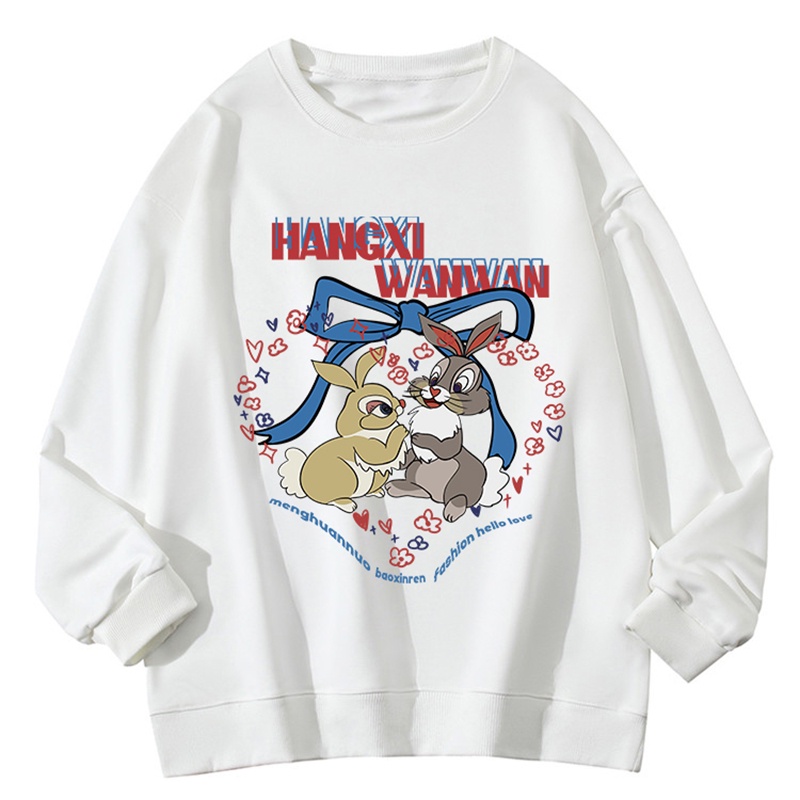 NRVP Áo Thun Nữ Dài Tay Dáng Rộng In Hình Phong Cách Hàn Quốc Mới