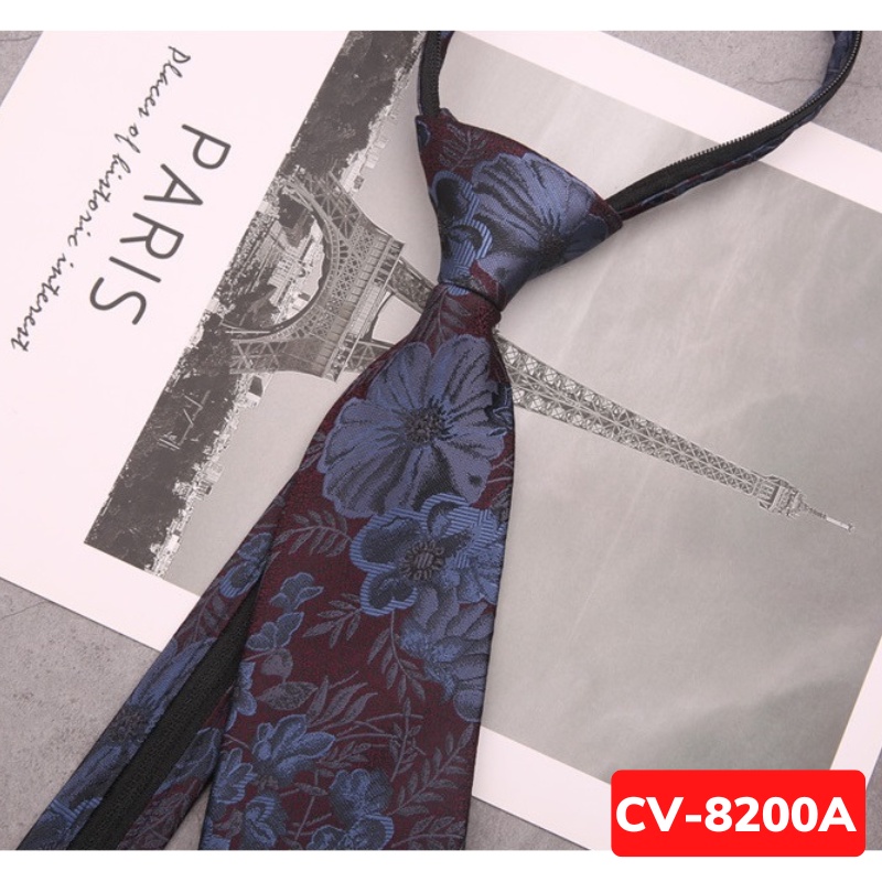 Cà vạt Nam bản to 8cm phong cách lịch sự, chững chạc, Cravat thắt sẵn, Calavat chú rể, Cavat công sở, dự tiệc CV-8200