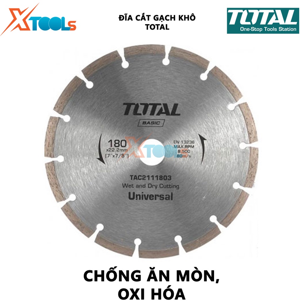 Đĩa cắt gạch khô Total | đĩa cắt gach khô hợp kim kích thước 7” và 9” [CHÍNH HÃNG] [XTOOLS]