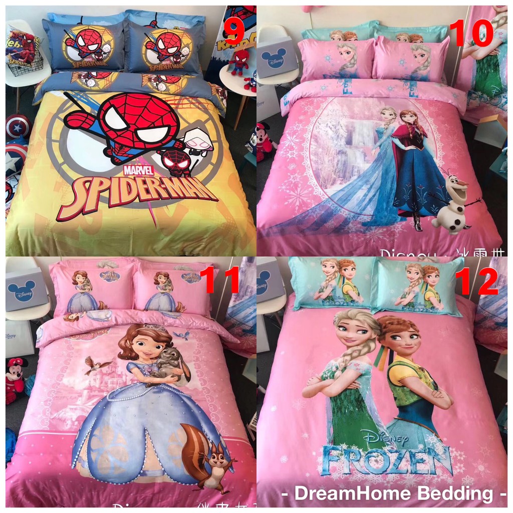 Bộ chăn ga gối cotton loại đẹp DISNEY (nhiều màu)