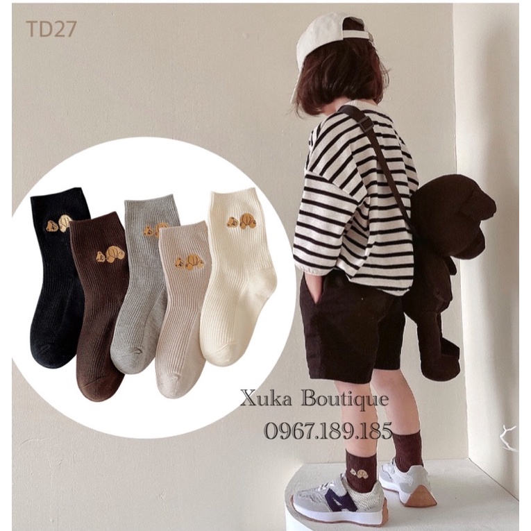 Tất Trẻ Em Cao Cấp, Tất Vớ Thêu Ong Cao Cổ Cotton Cho Bé Từ 1 đến 12 tuổi Chất Siêu Đẹp