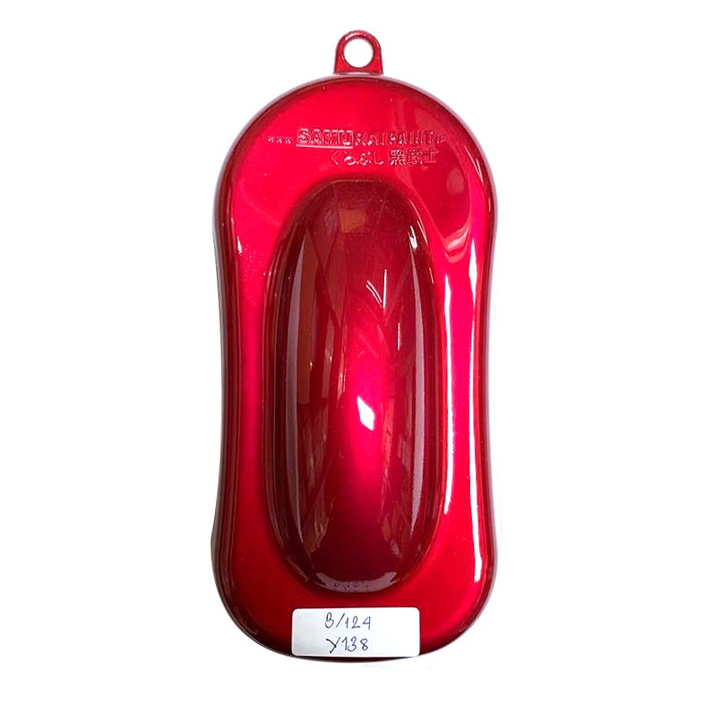 Sơn Samurai màu đỏ candy Y138 chính hãng, sơn xịt phủ dàn áo xe máy chống nứt nẻ, kháng xăng