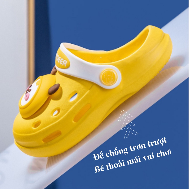 Dép sục cho bé trai bé gái sticker gấu Bunny Store, cross dành cho bé từ 1 đến 5 tuổi đế mềm eva chống trơn trượt BN18