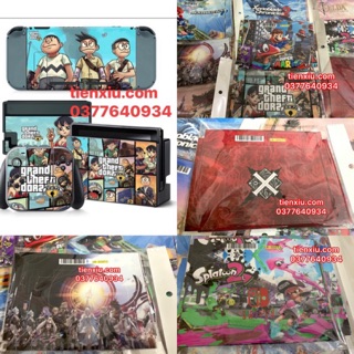 tấm dán trang trí và bảo vệ Nintendo Switch 10 mẫu fullbody dán cả máy lẫn tay cầm nintendo switch dán skin Skin lụa sần