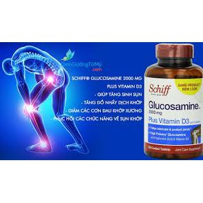  Glucosamine Schiff 1500mg plus MSM 2000mg plus D3 hỗ trợ xương khớp (Date 2020)