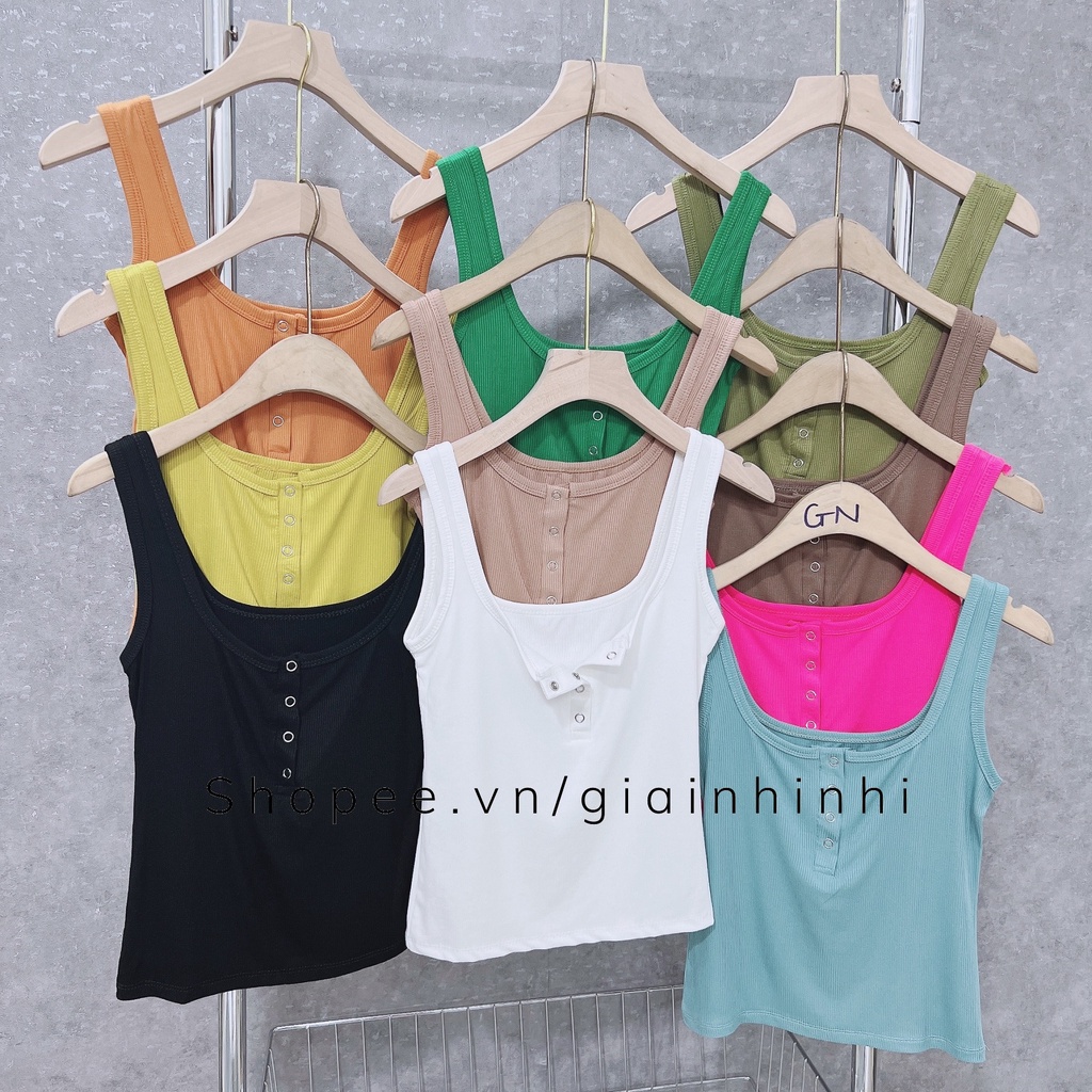 Áo ba lỗ tăm khuy ngực tháo mở được, Áo kiểu dáng ôm sexxy co giãn AS5117 - NhiNhi Shop