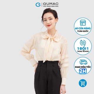 Áo sơ mi nơ cổ AB11007 GUMAC( mỏng - không kèm lót trong)