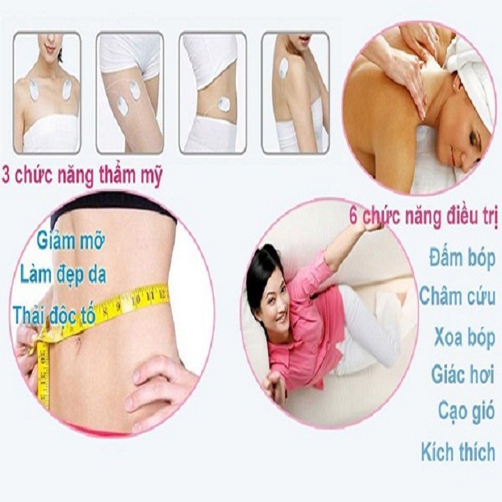 Máy Massage Trị Liệu 8 Miếng Dán, Đầu Ra Kép, Đa Chức Năng