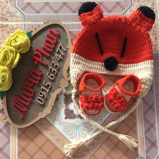 Set mũ và giày cáo 0-12m
