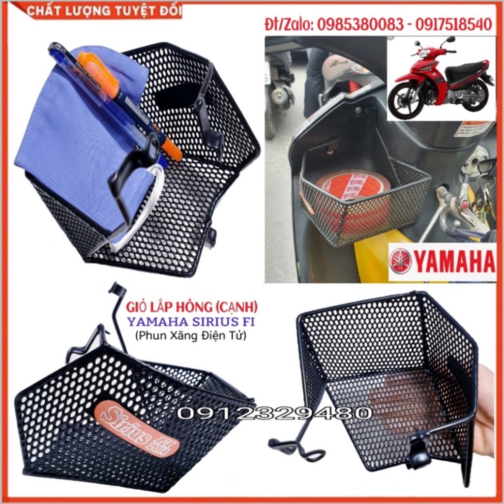 Giỏ Cạnh - Rổ Hông Sirius và Sirius Fi Lưới Thép Sơn Tĩnh Điện SP tự chụp Ảnh thật Sp