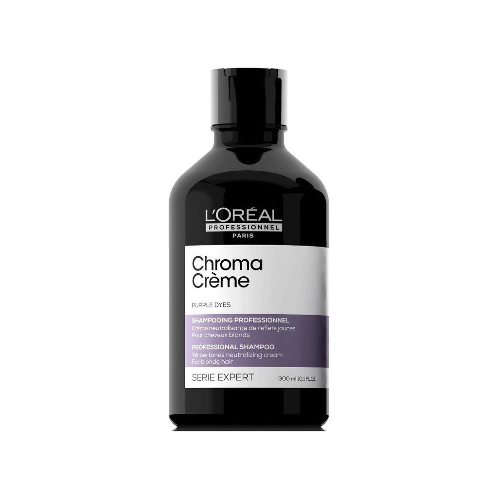 Dầu gội tím khử vàng loreal CHROME CREME PURPLE DYES SHAMPOO 500ml-300ml