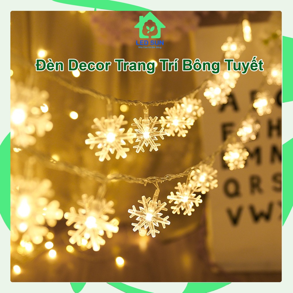 Đèn led trang trí phòng ngủ bông tuyết đèn decor phòng ngủ bàn làm việc phòng khách ledsun (sử dụng pin)