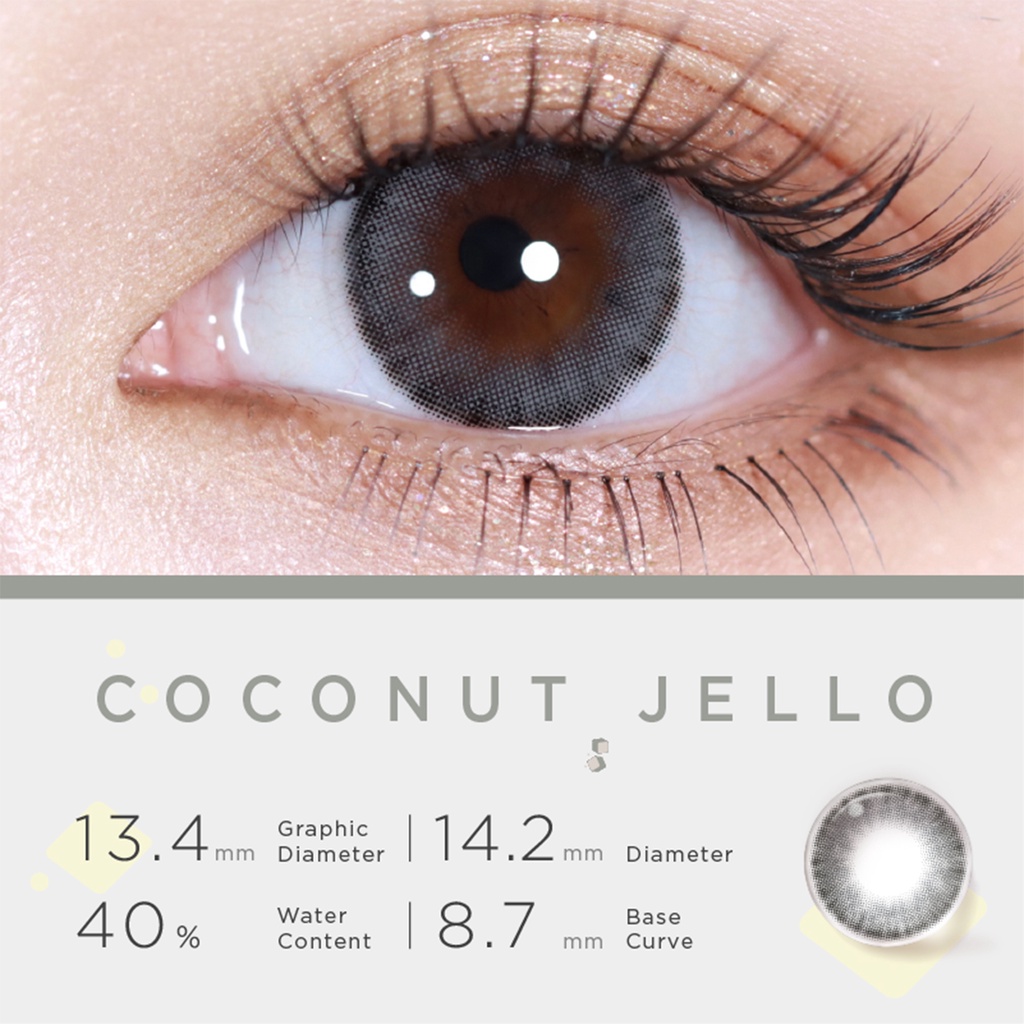 Kính áp tròng Moody COCONUT JELLO bộ sưu tập Bubble Tea 14.2mm có màu sử dụng nửa năm
