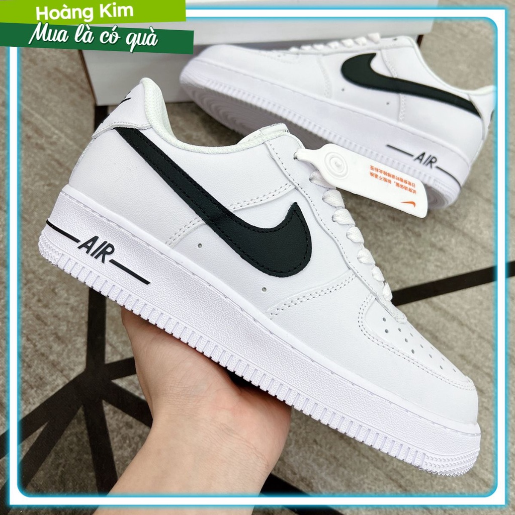 Giày _Nike Air Force 1, AF1 trắng vệt đen đế Air, Cao Cấp Nhất full box bill phụ kiện tặng box bảo vệ