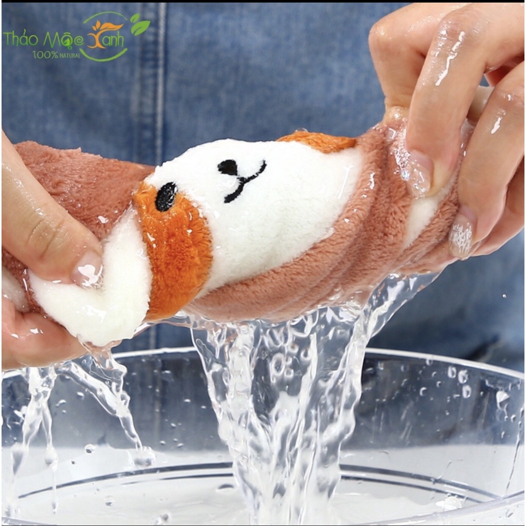 Khăn lau tay siêu thấm hút - Khăn lau bếp đa năng siêu mềm mại,dễ thương có móc treo tiện lợi