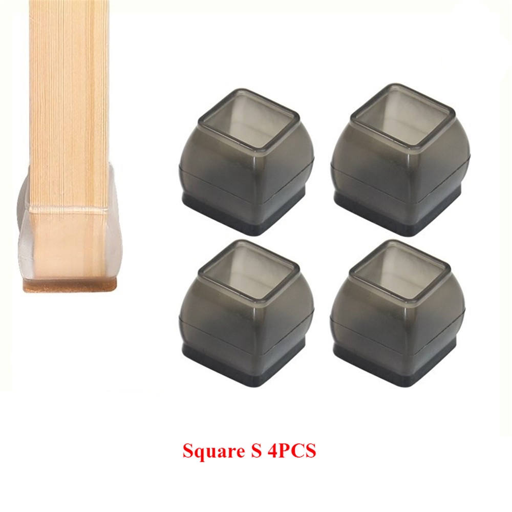 Set 4 Miếng Bọc Chân Ghế Trong Suốt Giảm Tiếng Ồn Chống Trượt
