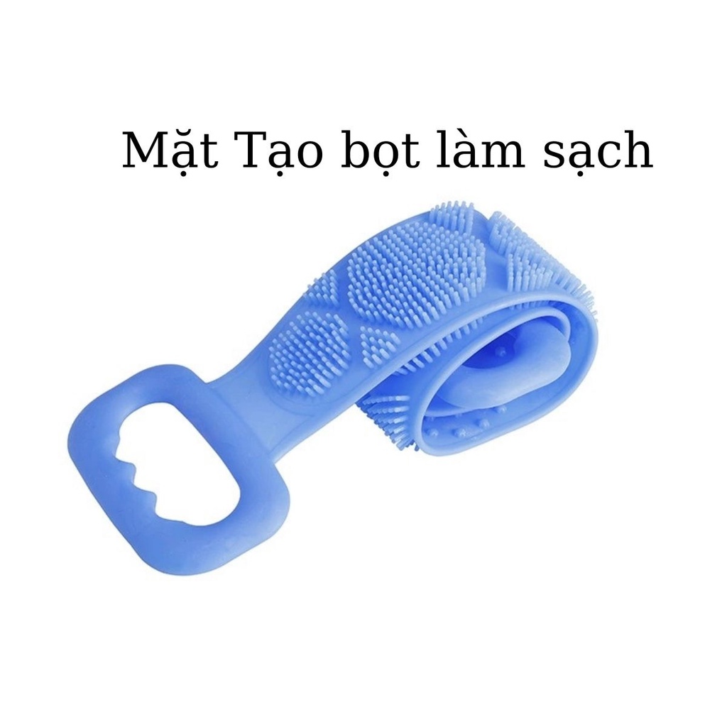 Dây cọ chà lưng silicon 2 mặt massage tạo bọt dụng cụ tắm tẩy tế bào chết