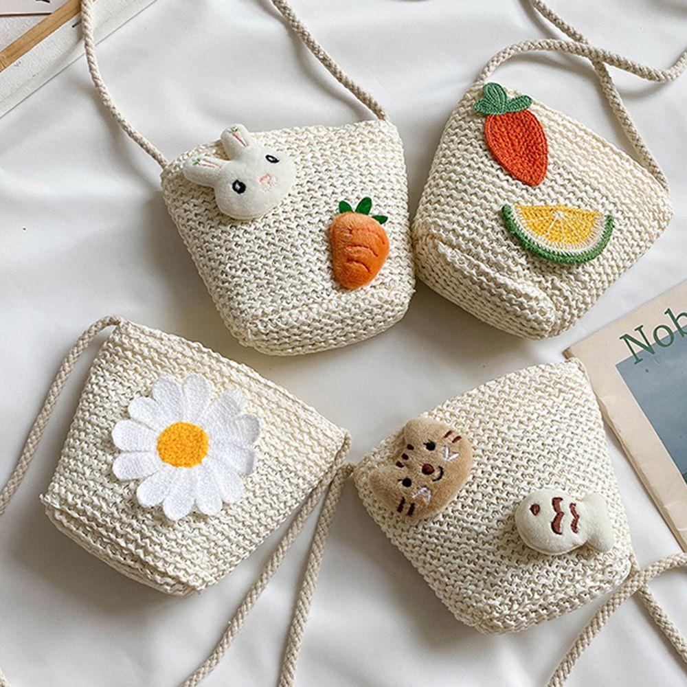 Ví Cói Đi Biển In Họa Tiết Trái Cây Phong Cách Bohemian Thời Trang Mùa Hè Cho Bé