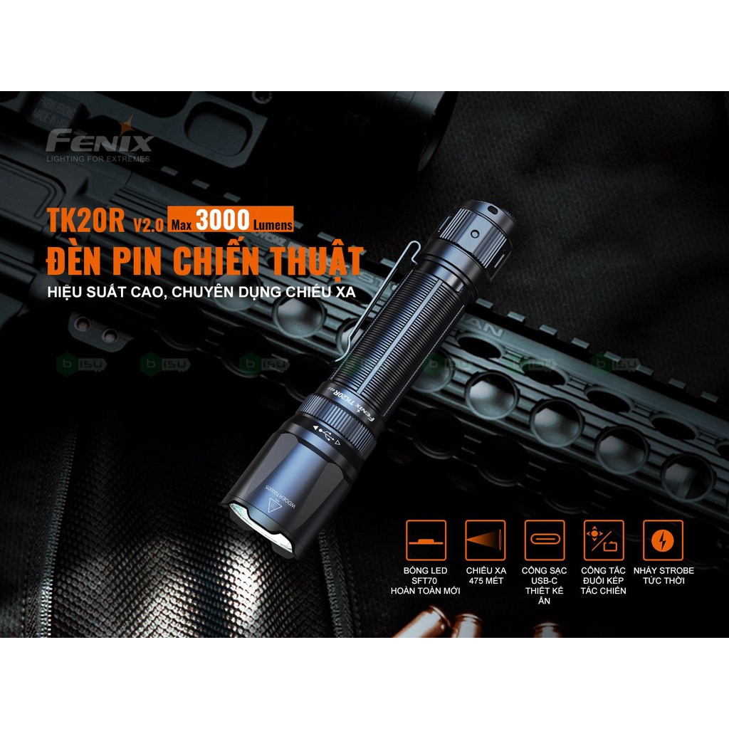ĐÈN PIN FENIX - TK20R V2.0 - 3000 LUMENS