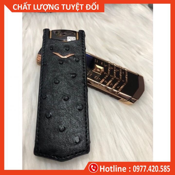 Bao da Vertu Singature S đứng không nắp da cá sấu⚡