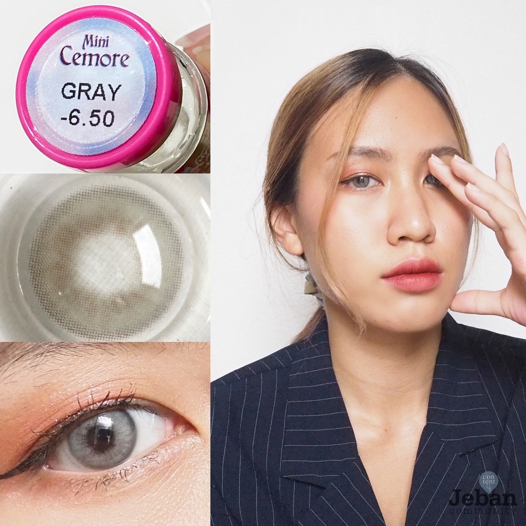 Áp Tròng Giãn Nhẹ CEMORE GRAY Ẩm Cao 55% HSD 6 Tháng Lens Xám Sáng Tây Đi Tiệc Đủ Độ Có Lệch Phù Hợp Mắt Nhạy Cảm