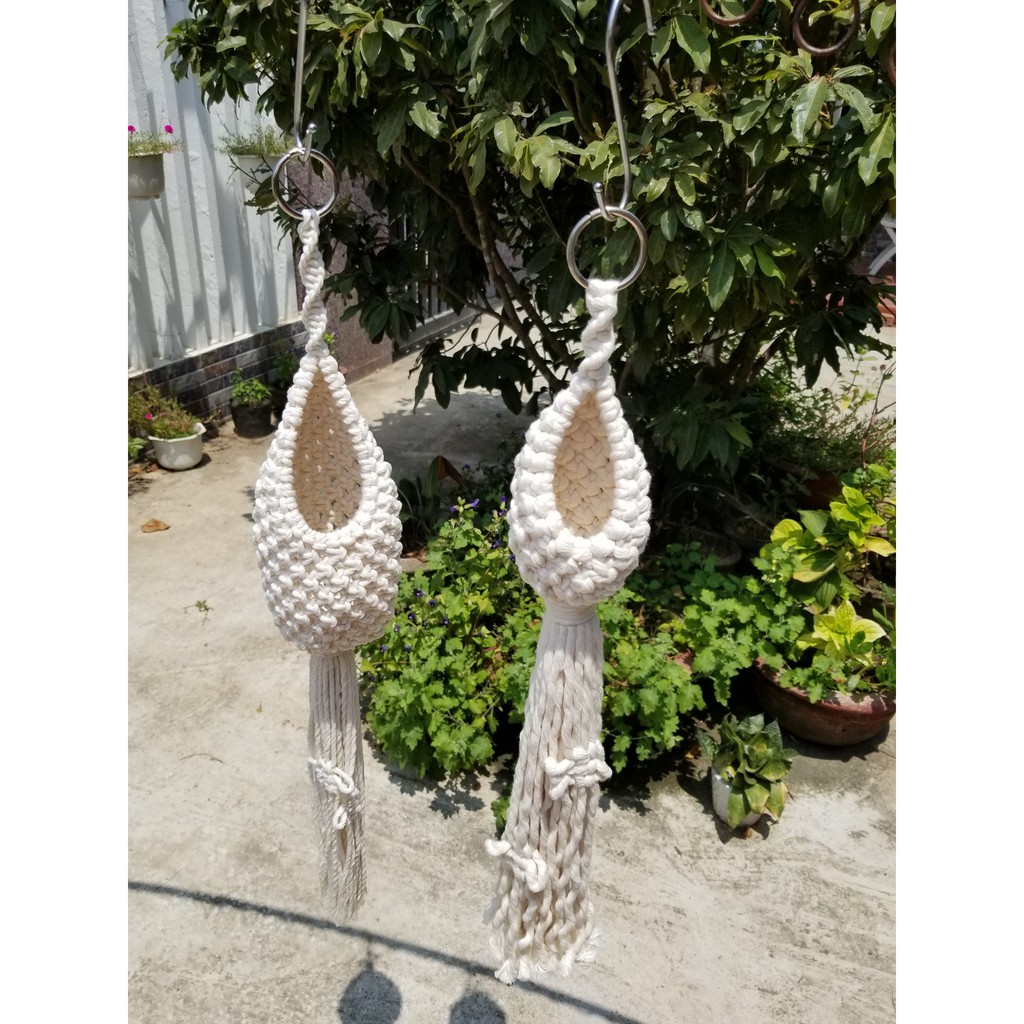 [Mua 2 tặng 1] Macrame Treo Chậu Cây, Dây Đan Treo Cây, Giỏ Treo Cây Handmade,Trang Trí Nhà Cửa, Coffee, Studio