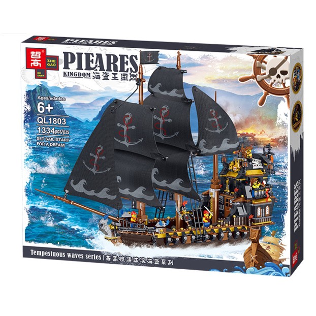 Đồ chơi lắp ráp Thuyền Cướp Biển Trung Cổ Anh - ZheGao Pirates Kingdom QL1803 - 1334 mảnh ghép