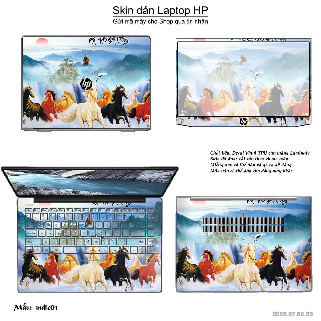 Skin dán Laptop HP in hình Mã Đáo Thành Công (inbox mã máy cho Shop)