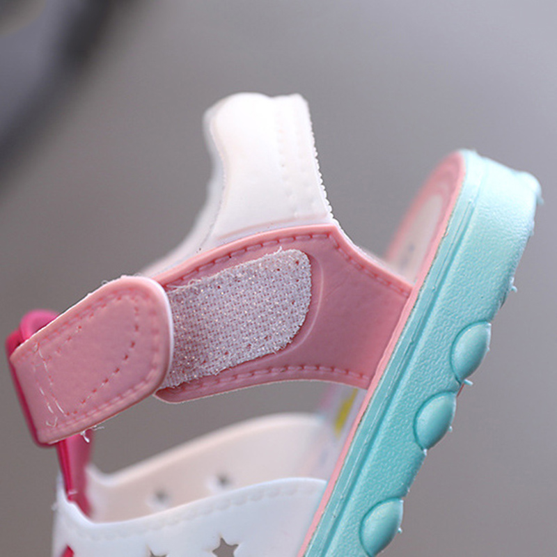 Giày sandal đế mềm chống trượt thoáng khí thiết kế quai dán thời trang thường ngày cho bé