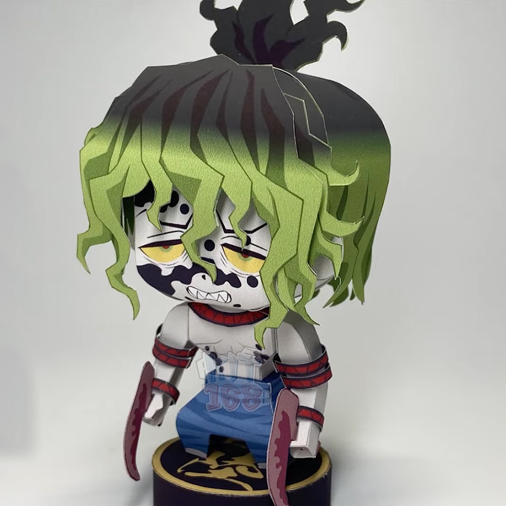 Mô hình giấy Anime Chibi Gyutaro ver 2 - Demon Slayer  + kit hộp trang trí