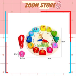 Đồ chơi gỗ đồng hồ gỗ xâu hạt phát triển kỹ năng cho bé ZoomStore