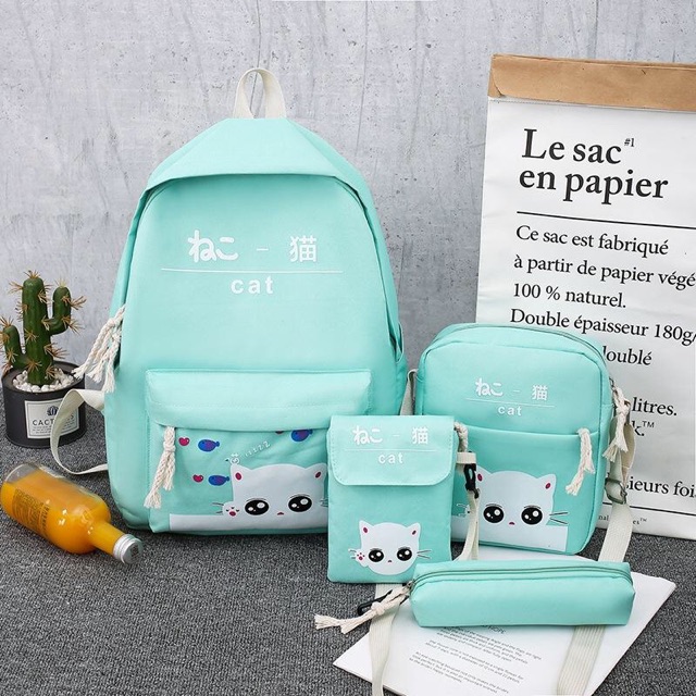 Balo Set 4 Món - Cat Mèo Nằm