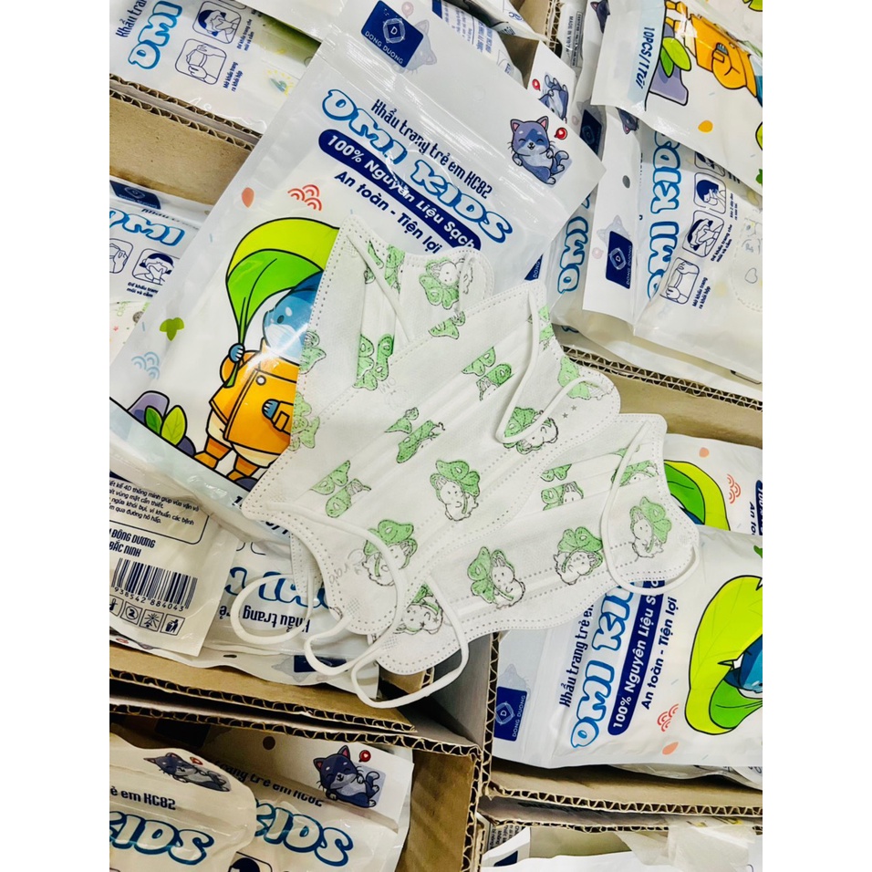 [SET 50 CÁI] Khẩu Trang Cua Trẻ Em Omi Kids Nhiều Màu Sắc Dễ Thương, khẩu trang trẻ em bảo vệ bé