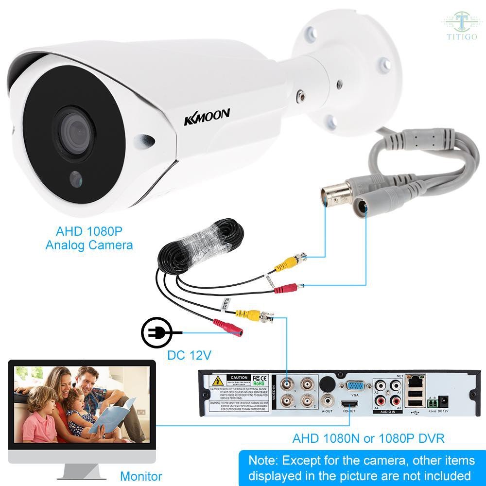 Camera An Ninh Kkmoon 1080p Ahd 2.0mp 3.6mm 1 / 3 '' Cmos 36 Ir Leds Chống Thấm Nước Trong Nhà Ngoài Trời