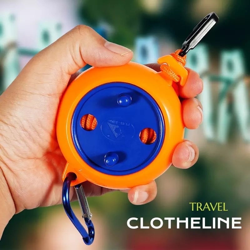 Dây phơi quần áo xếp gọn du lịch, dễ dàng treo dây không cần đục lỗ.