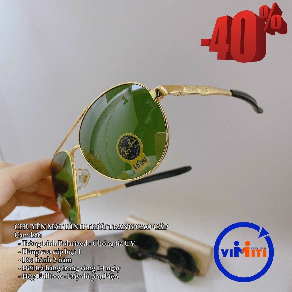 Mắt kính cao cấp Rayban tròng thủy tinh xanh kính cường lực